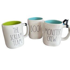 Rae Dunn Monsters Inc MONSTER CREW SCREAM TEAM & BOO DISNEY PIXAR MUG SET NWT